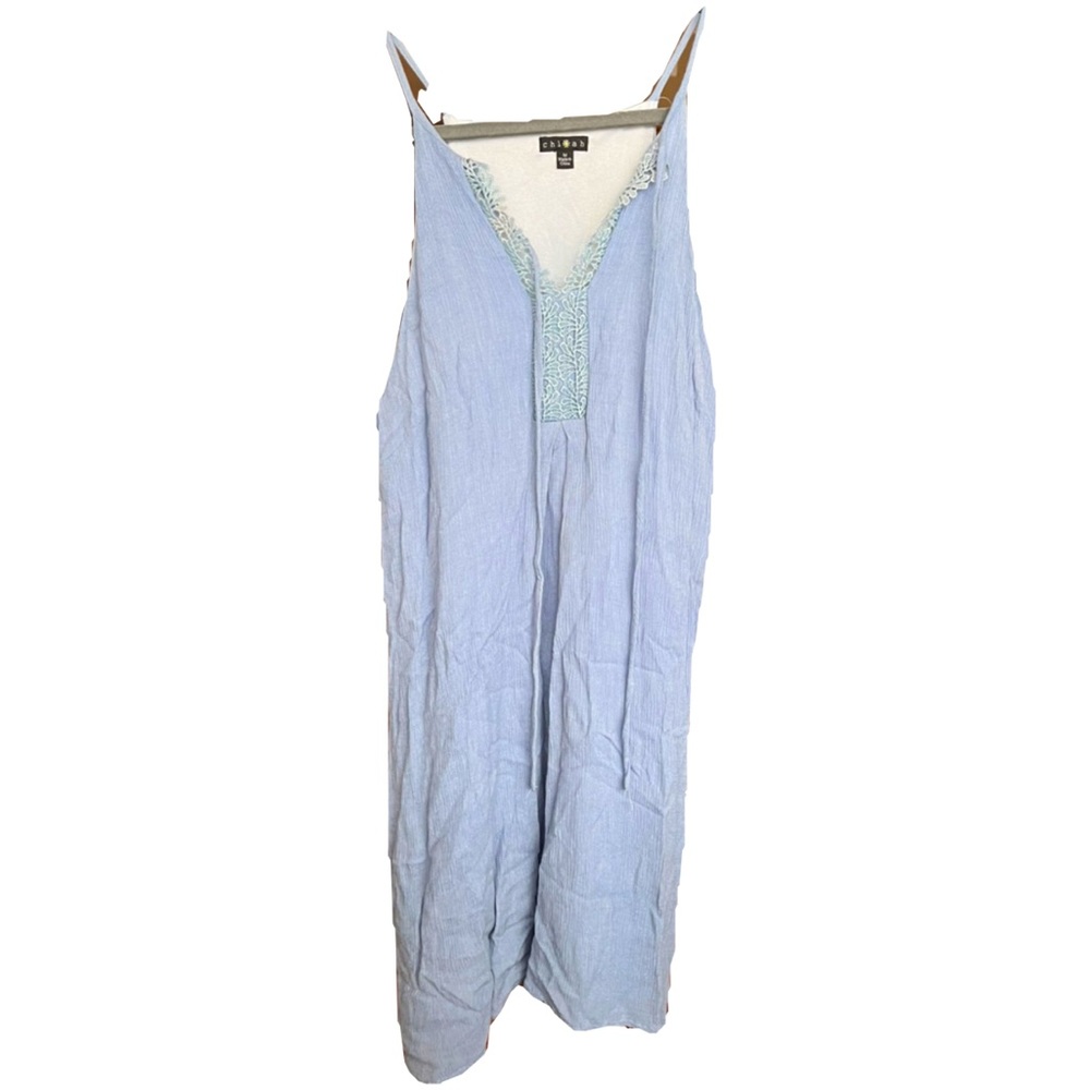 90’s Blue Sundress With Lace Detailing Size M